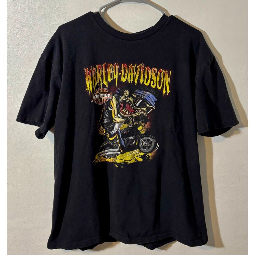 Vintage Harley-Davidson Rat Fink Style Tee Century Medina OH BackPrint XL